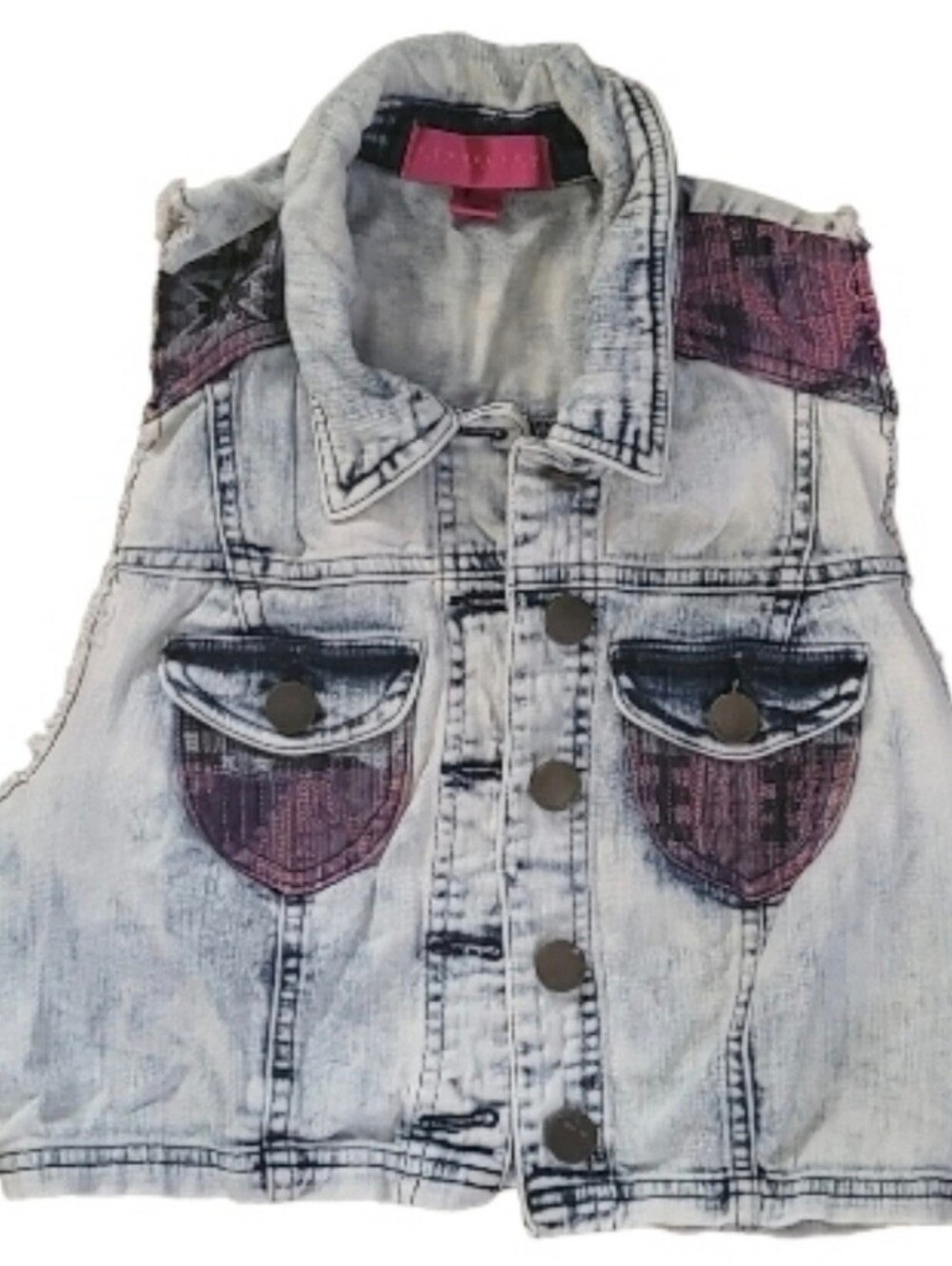 Tinseltown Denim Couture Cropped Denim Vest Size M